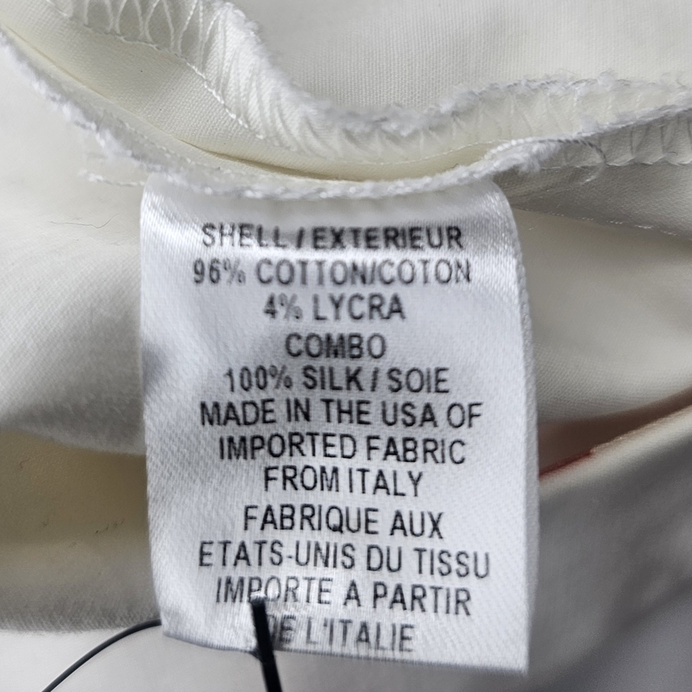 Vintage Milly of New York Y2K Wide Leg Trousers White Cotton Silk Lined Size 10 - Picture 9 of 9
